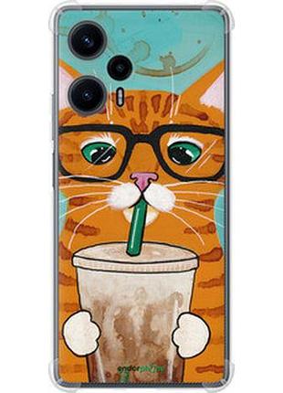 Чехол на xiaomi redmi note 12 turbo зеленоглазый кот в очках "4054sp-3025-2448"