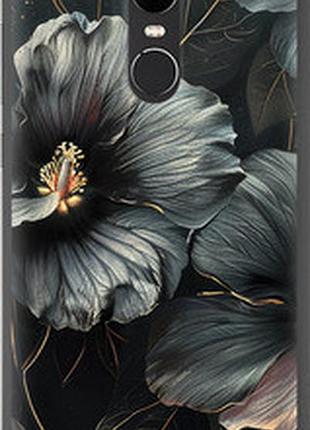 Чехол на xiaomi redmi note 4x черные цветы "6031t-951-2448"