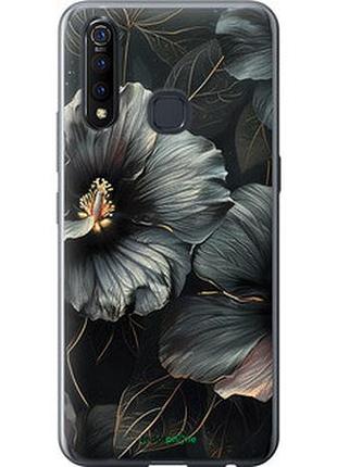 Чехол на vivo z5x черные цветы "6031u-1765-2448"