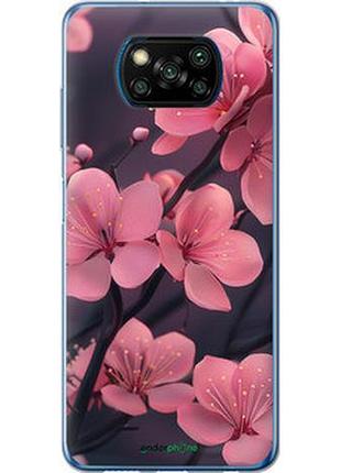 Чехол на xiaomi poco x3 pro пурпурная сакура "6075u-2938-2448"