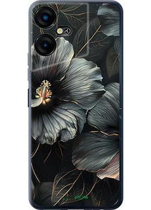 Чехол на tecno pova neo 3 черные цветы "6031u-3140-2448"