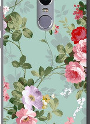 Чехол на xiaomi redmi note 4 цветочные обои 2 "862t-352-2448"