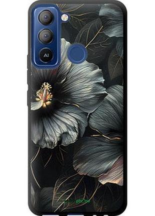Чехол на tecno pop 5 lte bd4 черные цветы "6031b-2639-2448"