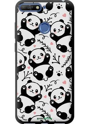 Чехол на huawei y6 prime 2018 панды "4318b-1441-2448"