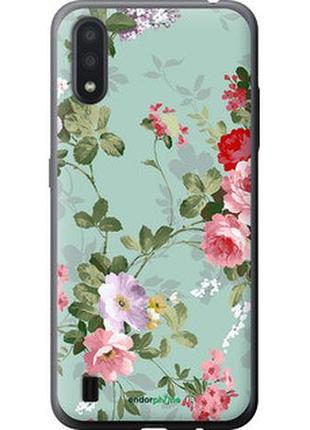 Чехол на samsung galaxy a01 a015f цветочные обои 2 "862u-1842-2448"
