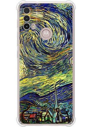 Чехол на motorola e40 винсент ван гог. звёздная ночь "163sp-2660-2448"