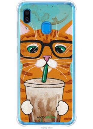 Чехол на samsung galaxy a30 2019 a305f зеленоглазый кот в очках "4054sp-1670-2448"