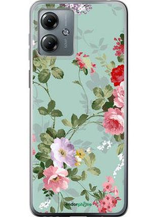 Чехол на motorola moto g14 цветочные обои 2 "862u-3197-2448"