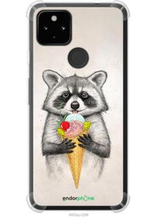 Чехол на google pixel 5a енотик с мороженым "4602sp-2286-2448"