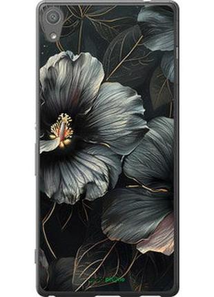 Чохол на sony xperia xa ultra dual f3212 чорні квіти "6031t-391-2448"