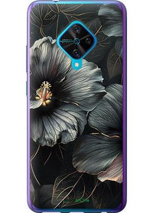 Чохол на vivo v17 чорні квіти "6031u-1819-2448"