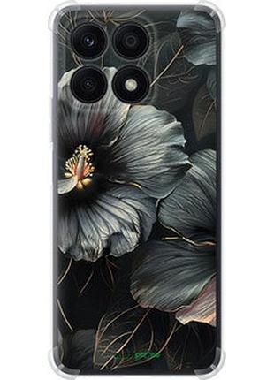 Чехол на huawei honor x8a черные цветы "6031sp-2963-2448"