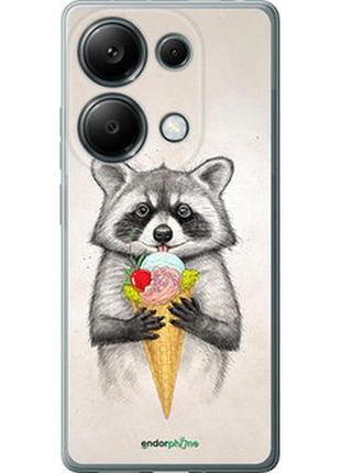 Чехол на xiaomi poco m6 pro енотик с мороженым "4602u-3452-2448"