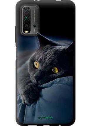 Чехол на xiaomi redmi 9t дымчатый кот "825b-2257-2448"