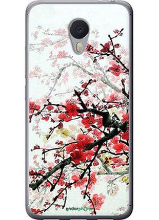 Чехол на meizu m3 note цветущий куст "831t-256-2448"