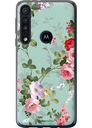 Чехол на motorola one macro цветочные обои 2 "862u-1812-2448"