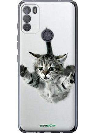 Чехол на motorola g50 летящий котёнок "2322u-2354-2448"