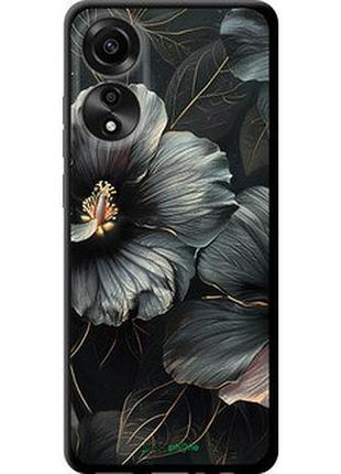 Чехол на oppo a78 4g черные цветы "6031b-3142-2448"