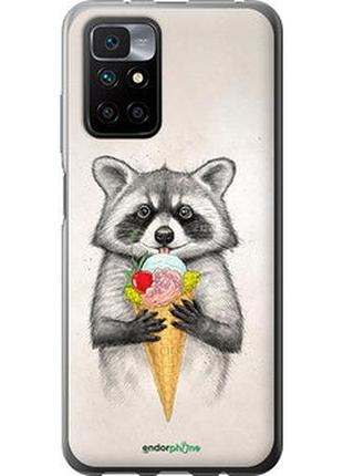 Чехол на xiaomi redmi 10 енотик с мороженым "4602u-2488-2448"
