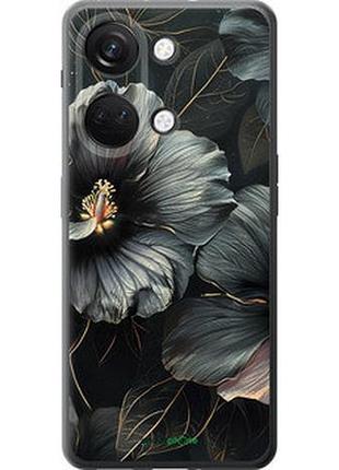 Чехол на oneplus nord 3 черные цветы "6031u-3416-2448"