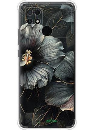 Чехол на xiaomi poco c40 черные цветы "6031sp-2701-2448"