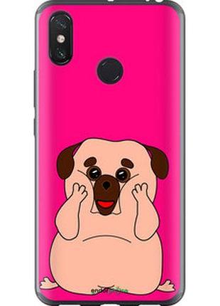 Чехол на xiaomi mi max 3 весёлый мопс "4908t-1534-2448"