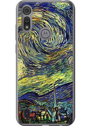 Чехол на motorola e6s винсент ван гог. звёздная ночь "163u-2001-2448"
