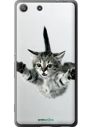 Чехол на sony xperia m5 e5633 летящий котёнок "2322u-217-2448"