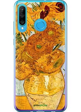 Чехол на huawei p30 lite винсент ван гог. подсолнухи "162u-1651-2448"