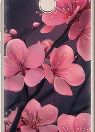 Чехол на xiaomi redmi 3x пурпурная сакура "6075u-441-2448"