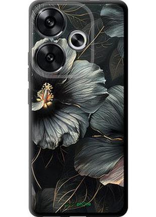 Чохол на xiaomi poco f6 чорні квіти "6031b-3754-2448"