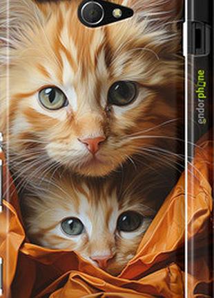 Чехол на sony xperia m2 dual d2302 котики 2 "5664m-61-2448"
