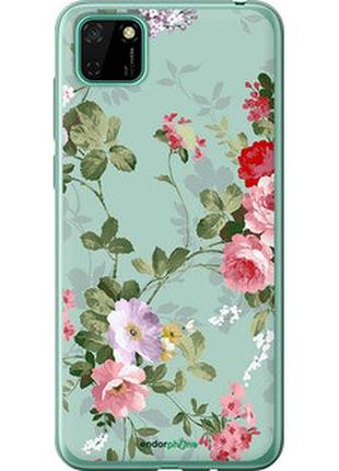 Чехол на huawei y5p цветочные обои 2 "862t-1936-2448"