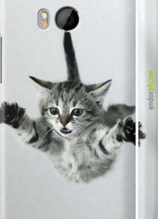 Чехол на htc one m8 летящий котёнок "2322m-30-2448"