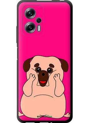Чехол на xiaomi redmi note 11t pro весёлый мопс "4908b-2644-2448"