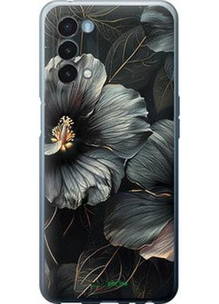 Чохол на oneplus nord n200 5g чорні квіти "6031u-2956-2448"