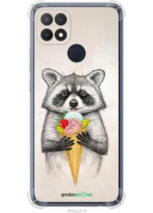 Чехол на oppo a15 енотик с мороженым "4602sp-2119-2448"