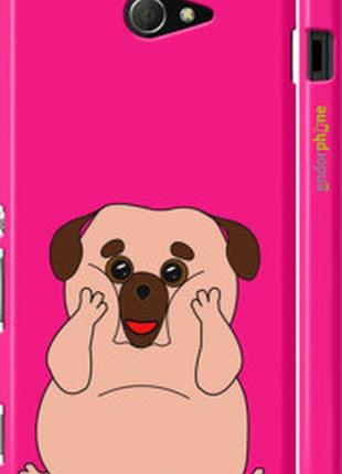 Чехол на sony xperia m2 dual d2302 весёлый мопс "4908m-61-2448"