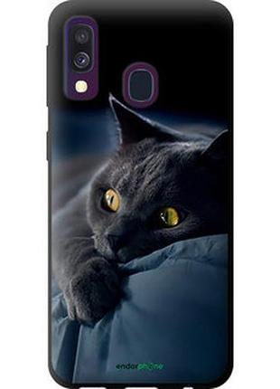 Чехол на samsung galaxy a40 2019 a405f дымчатый кот "825b-1672-2448"