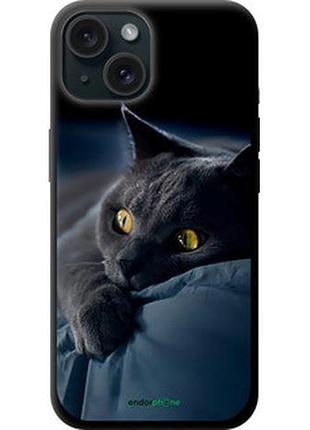 Чехол на iphone 15 дымчатый кот "825b-3075-2448"