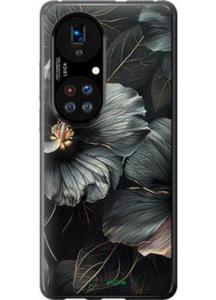 Чехол на huawei p50 черные цветы "6031u-2292-2448"