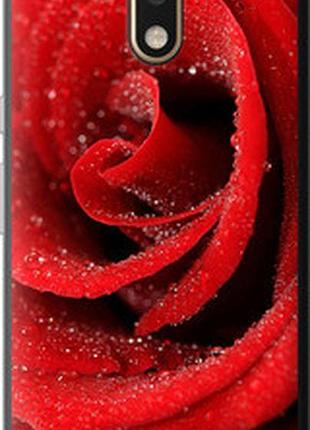 Чехол на motorola moto g4 plus красная роза "529u-953-2448"