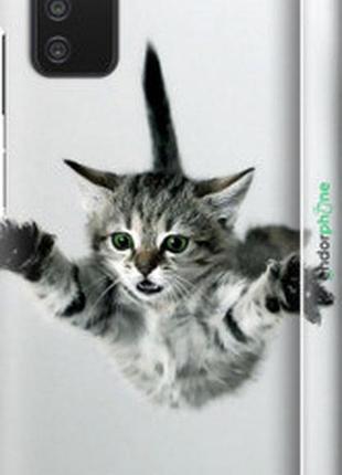 Чехол на samsung galaxy a03s a037f летящий котёнок "2322m-2381-2448"