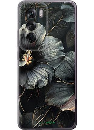 Чехол на oppo reno12 pro 5g черные цветы "6031u-3740-2448"