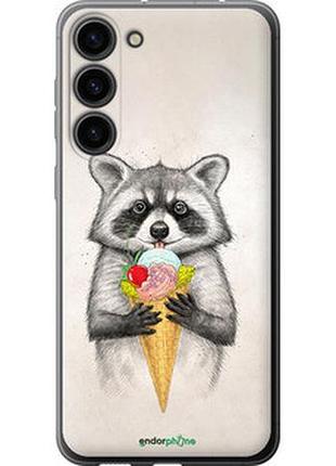 Чехол на samsung galaxy s23 plus енотик с мороженым "4602u-2905-2448"