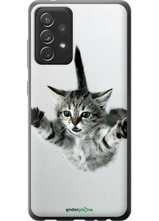 Чехол на samsung galaxy a72 a725f летящий котёнок "2322t-2247-2448"