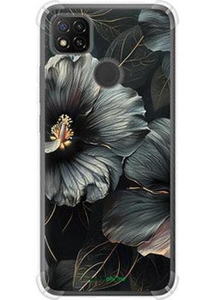 Чехол на xiaomi redmi 9c черные цветы "6031sp-2035-2448"