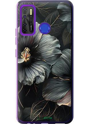 Чохол на tecno spark 5 pro kd7 чорні квіти "6031u-2445-2448"