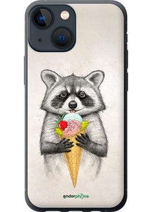 Чехол на iphone 13 mini енотик с мороженым "4602u-2373-2448"