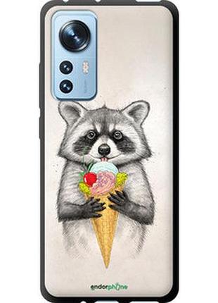 Чехол на xiaomi 12x енотик с мороженым "4602b-2941-2448"